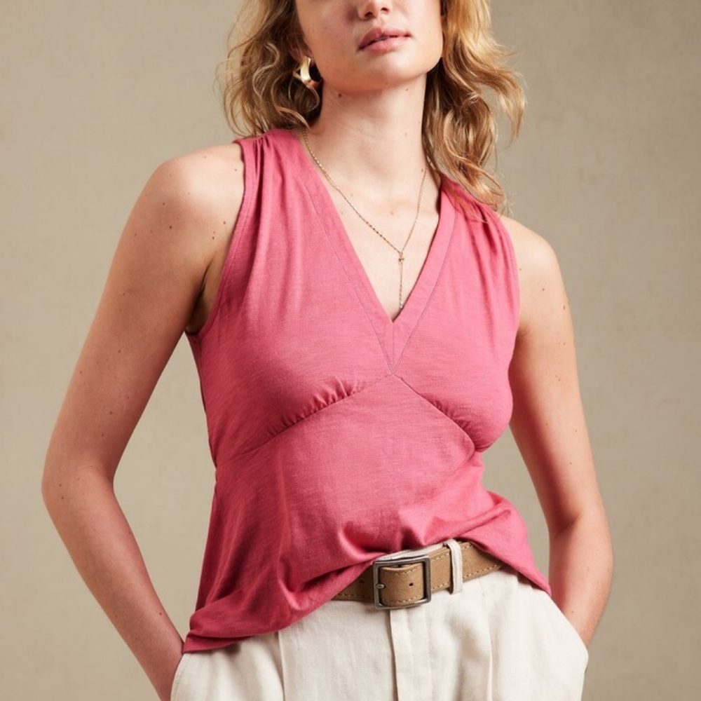 Banana Republic Malibu Slub Top Pink XL